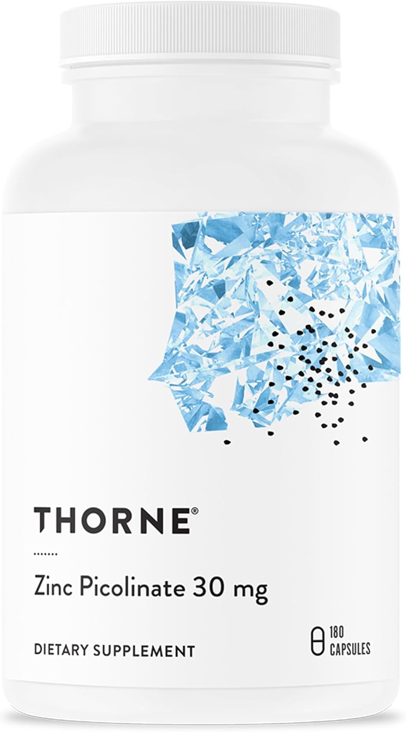 THORNE Zinc Picolinate 30 mg, Highly Absorbable Zinc, 60 Capsules | Supports Immune System, Eye, Skin, Nerve & Reproductive Health*, Trace Mineral Supplement, NSF Contents Certified