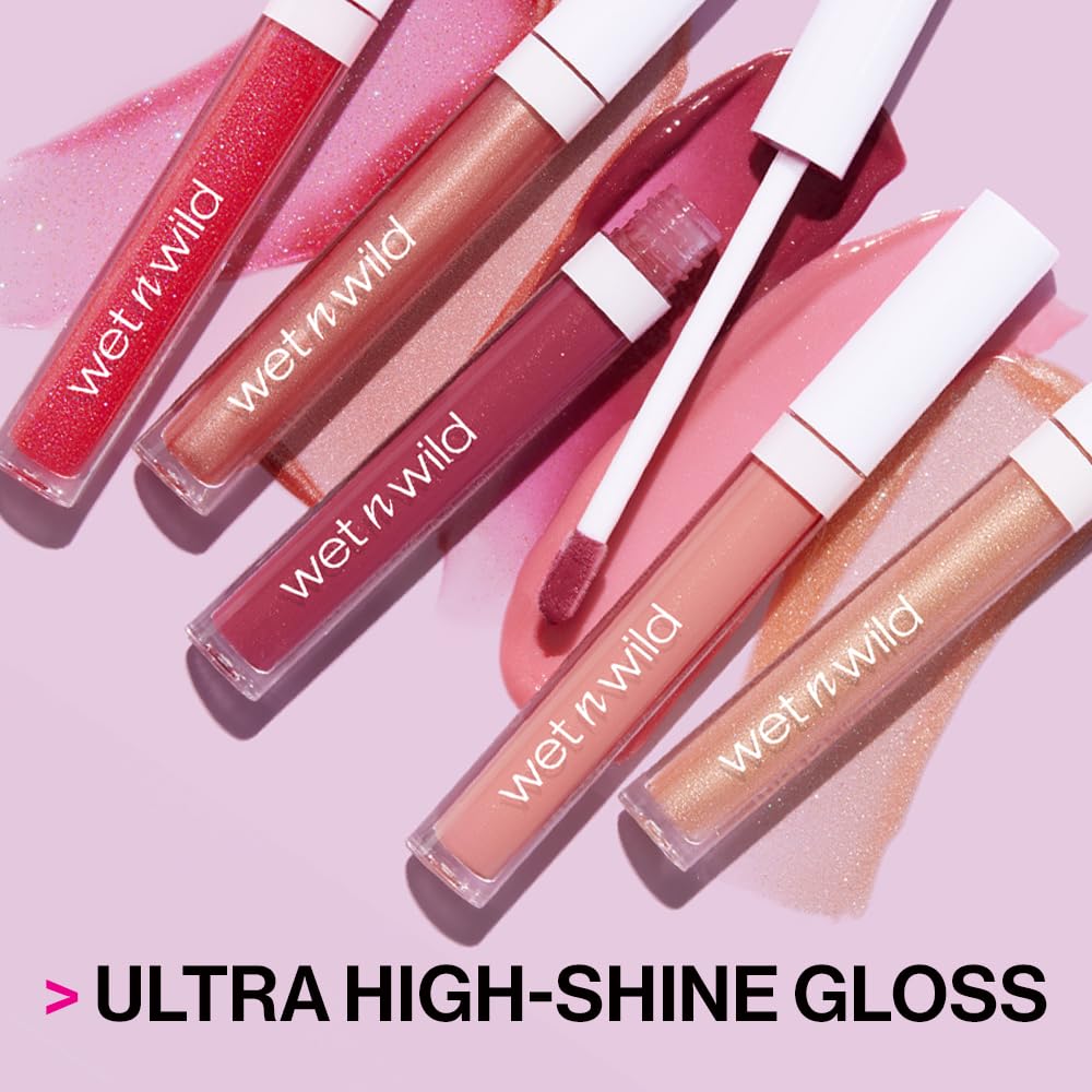 wet n wild MegaSlicks Lip Gloss, Ultra-Glossy, Vitamin-E Enriched, Ultra-Gloss High Shine Moisturizing, Cruelty-Free & Vegan - Bronze Berry