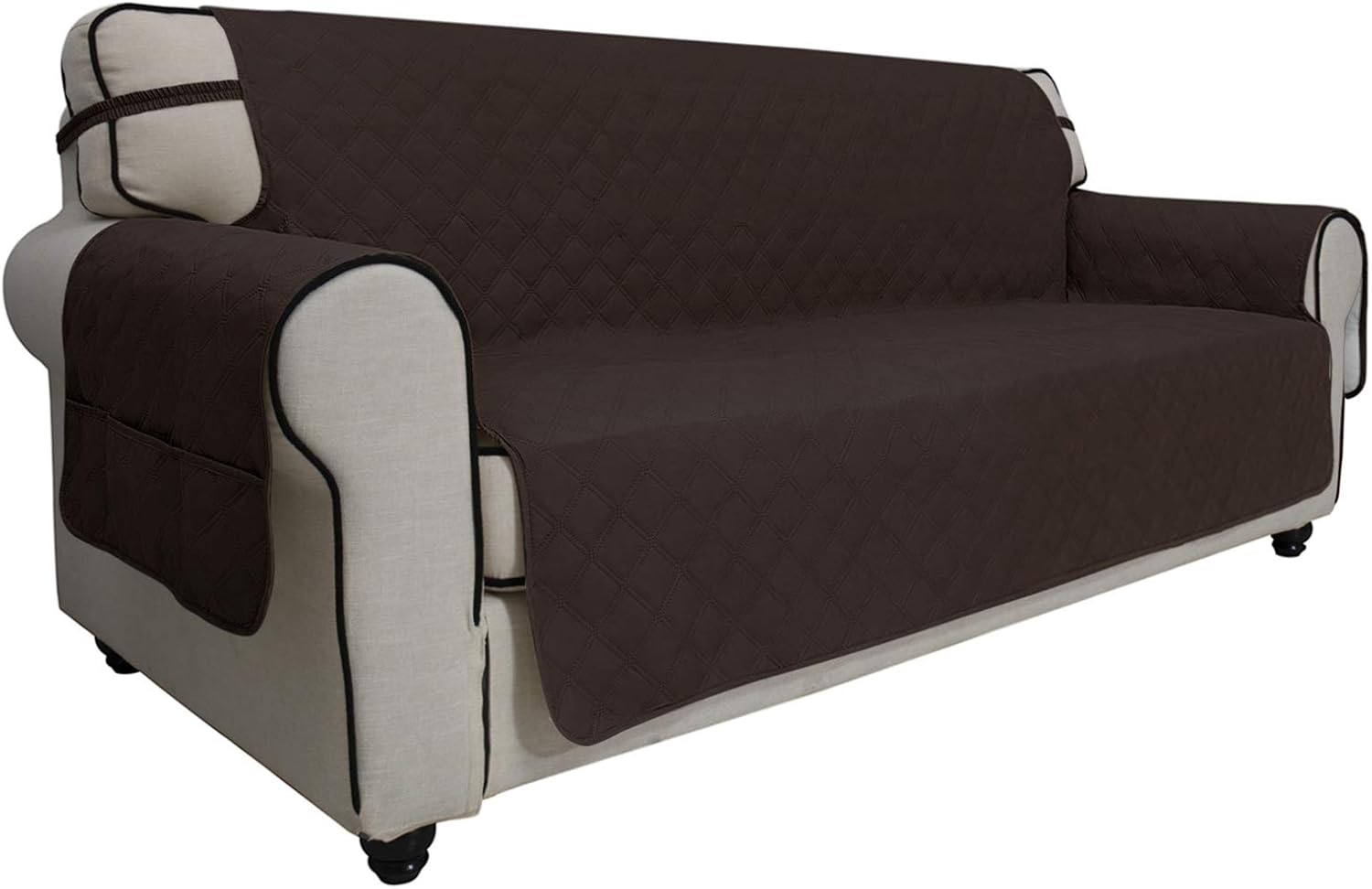 Easy-Going Waterproof Non-Slip Couch Cover, Small Recliner, Chocolate
