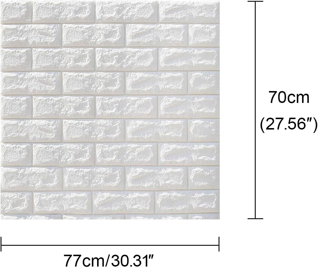 3D Self Adhesive Foam Wall Panels, 10 Tiles Cover 57 sq feet, Peel and Stick Brick Wallpaper for Living Room Bedroom Wall Decoration