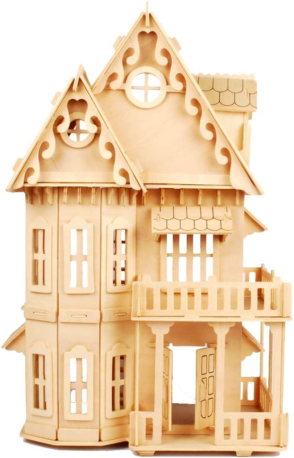 NWFashion Wooden Dream Dollhouse DIY Kits 3D Puzzle for Christmas Party Halloween House (Dream House)