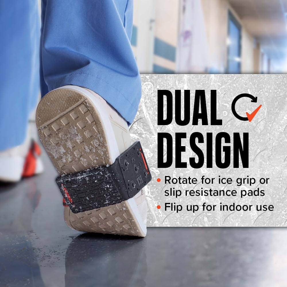 K1 Mid-Sole Ice Cleats for Men & Women - Rotatable Traction Aids For Winter Snow - Hi Vis - Low Profile