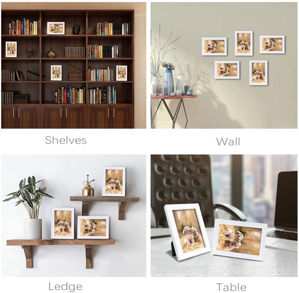 6x8 inch Picture Frame Made of 100% Solid Wood and High Definition PlexiGlass Display Pictures for Table Top Display and Wall Mounting Photo Frame