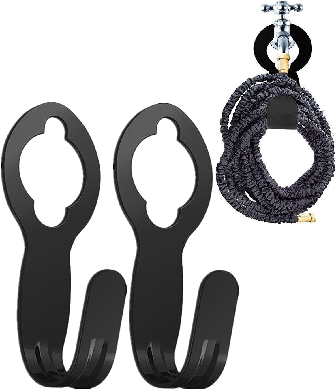 Garden Hose Hanger - Heavy Duty Metal Holder for 50ft/25ft Expandable Hose, Supports 110lbs - Portable Garage Storage