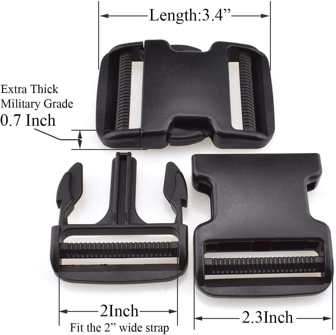 Buckle 1" Wide Inside, Quick Side Release Buckle for 1 inch/25mm Webbing Straps