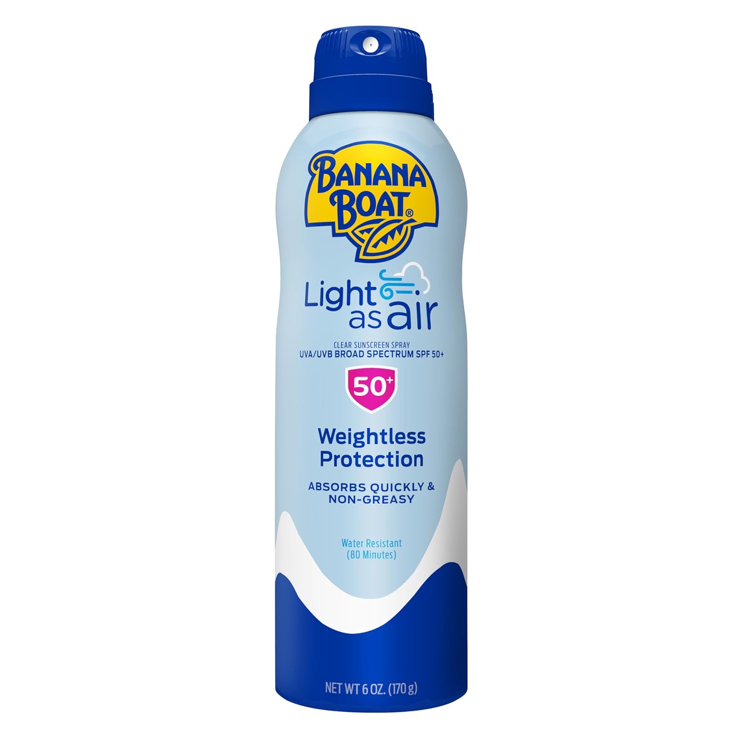 Banana Boat Light As Air Sunscreen Spray, SPF 50, 6 ounce (Pack of 1)