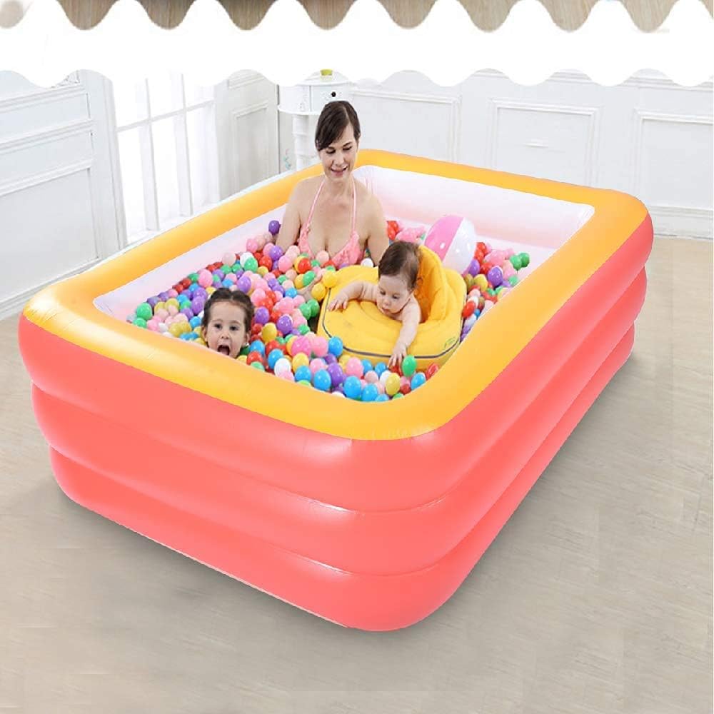 Inflatable Swimming Pool for Kids, 59" X 45" X 20" Kiddie Pools with Inflatable Soft Floor, Durable Blow Up Pools for Backyard