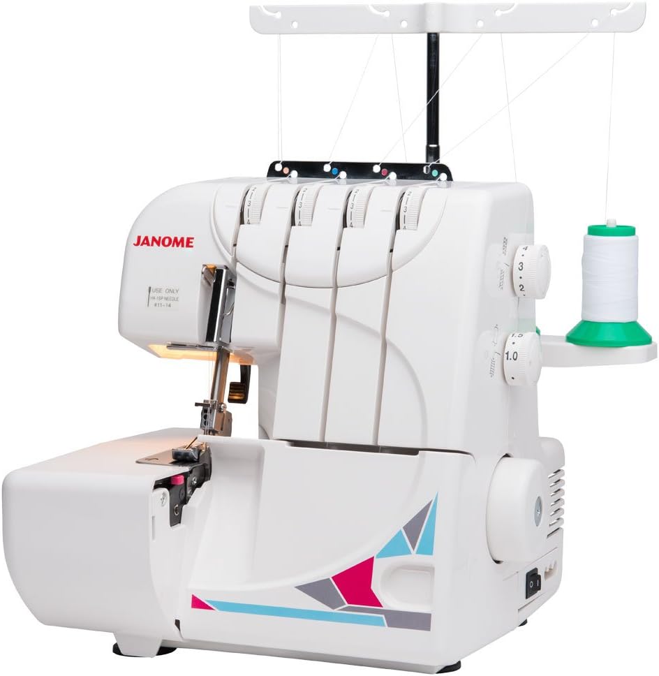 Janome MOD-8933 Serger with Lay-In Threading, 3 and 4 Thread Convertible with Differential Feed