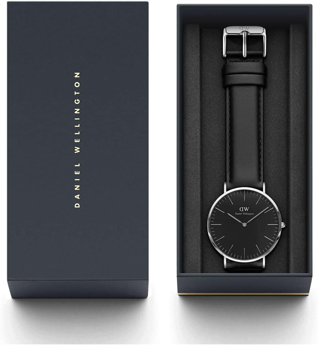 Daniel Wellington Classic Men’s Watch - 36mm - 40mm Case, Japanese Quartz Movement, Leather Strap, Water Resistant, Analog Watch for Men - Sheffield