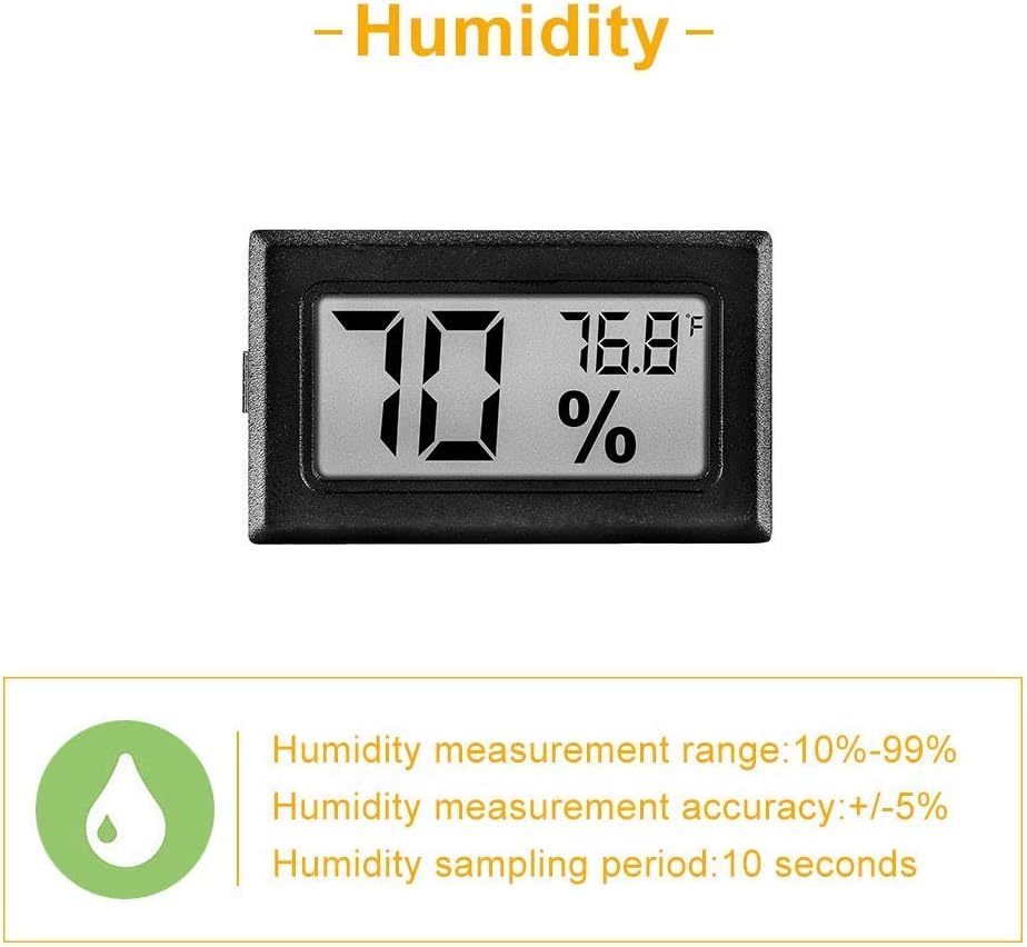 12 Pack Pgzsy Mini Small Digital Electronic Temperature Humidity Meters Gauge Indoor Thermometer Hygrometer LCD Display Fahrenheit (℉) for Humidors