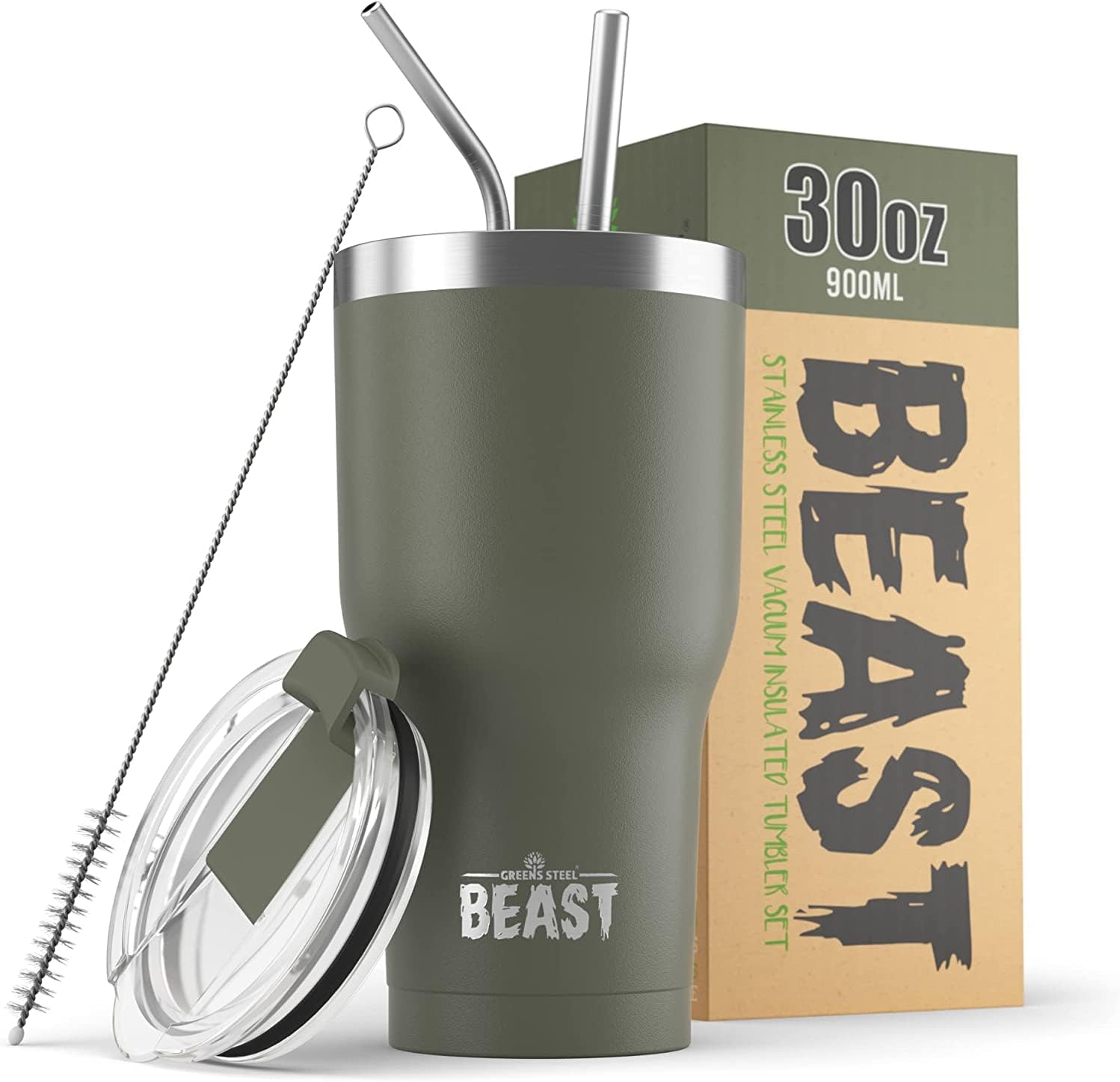 Beast 30 oz Tumbler Stainless Steel Vacuum Insulated Coffee Ice Cup Double Wall Travel Flask (Cupcake Pink)