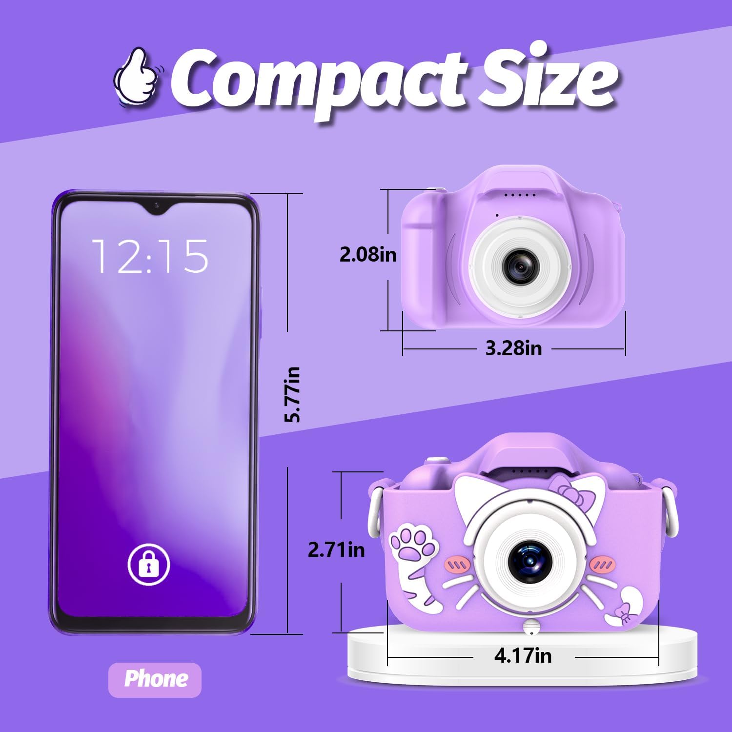 Goopow Kids Camera Toys for 3-8 Year Old Girls Boys,Children Digital Video Camcorder Camera with Cartoon Soft Cover, Best Chritmas Birthday Festival Gift for Kids