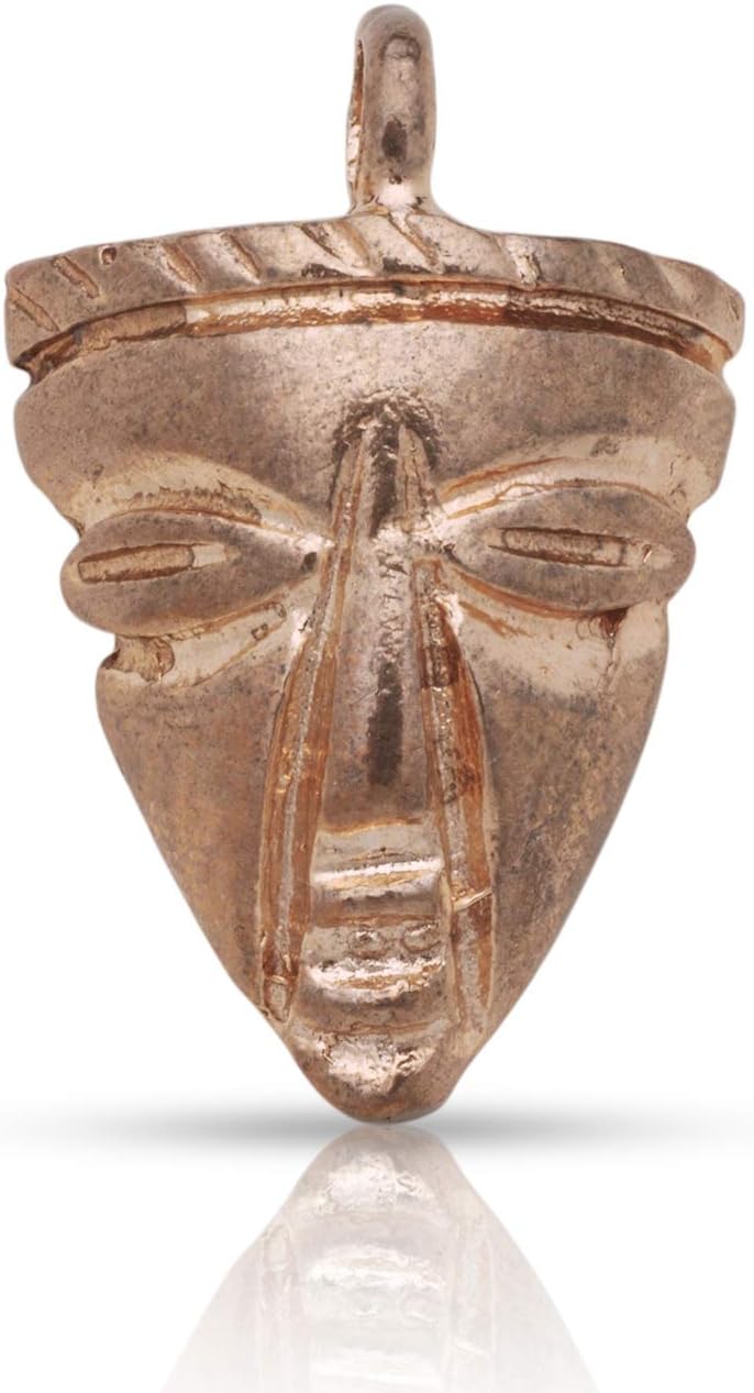 Better Jewelry, Real Pure Copper African Tribal Mask Pendant, Charm