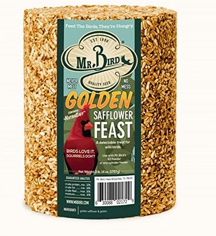 Mr. Bird Golden Safflower Cylinder Large Seed Cylinder 62 oz.