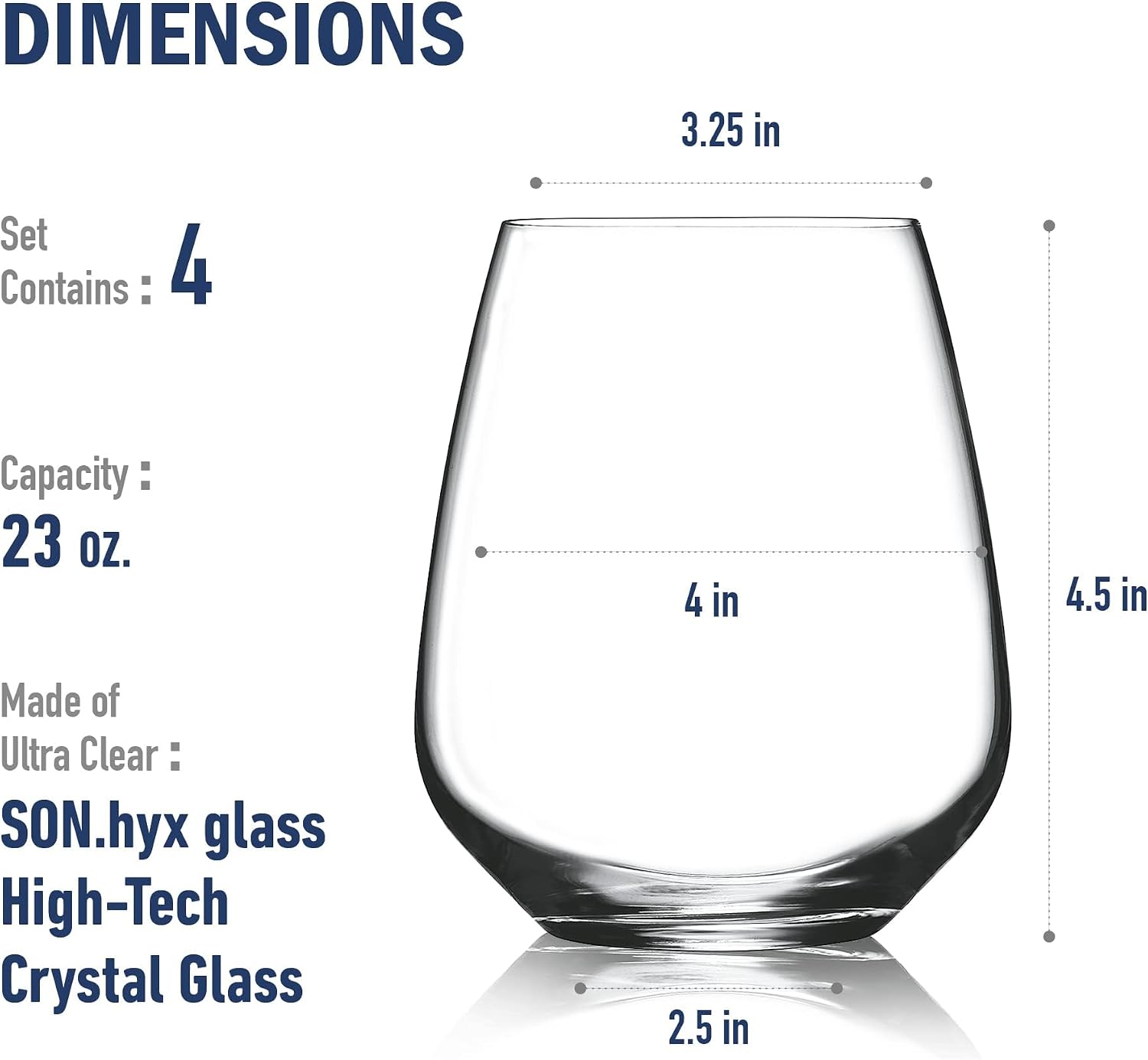 Luigi Bormioli Crescendo Bourgogne Wine Glasses - Clear, Set of 4