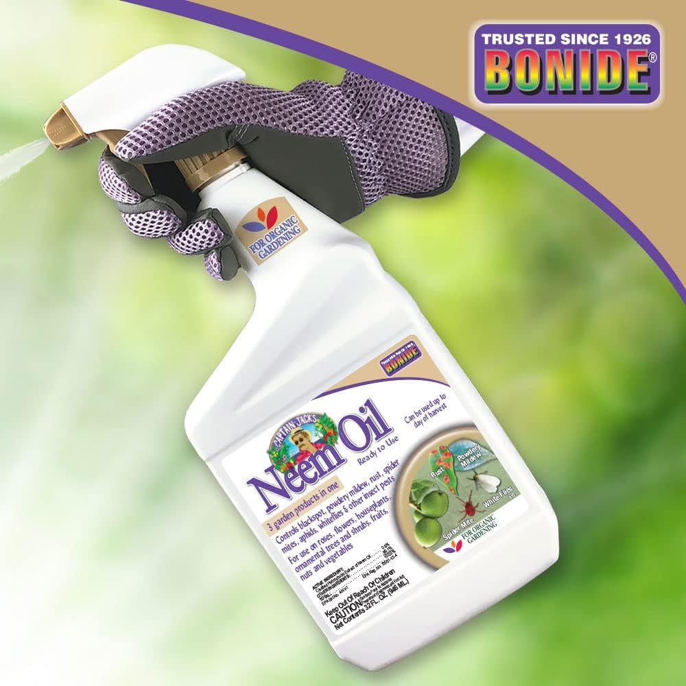 Bonide Captain Jack's Neem Oil, 32 oz Ready-to-Use Spray, Multi-Purpose Fungicide, Insecticide and Miticide for Organic Gardening | Multi-Purpose Fungicide, Insecticide and Miticide, For Plants, For Organic Gardening