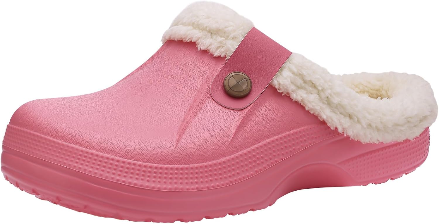 Beslip Fur Lined Clogs for Women & Men Fuzzy Slippers with Memory Foam