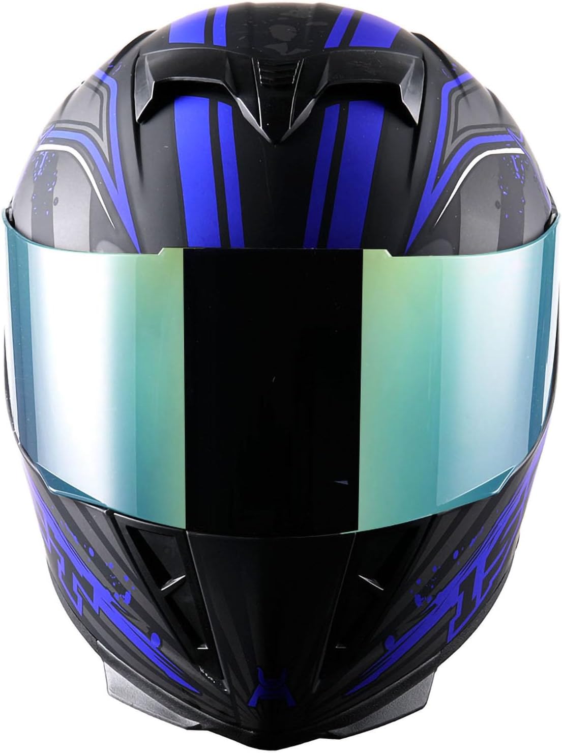 1Storm Motorcycle Full Face Helmet Skull King Matt Black + One Extra Clear Shield: HJK311