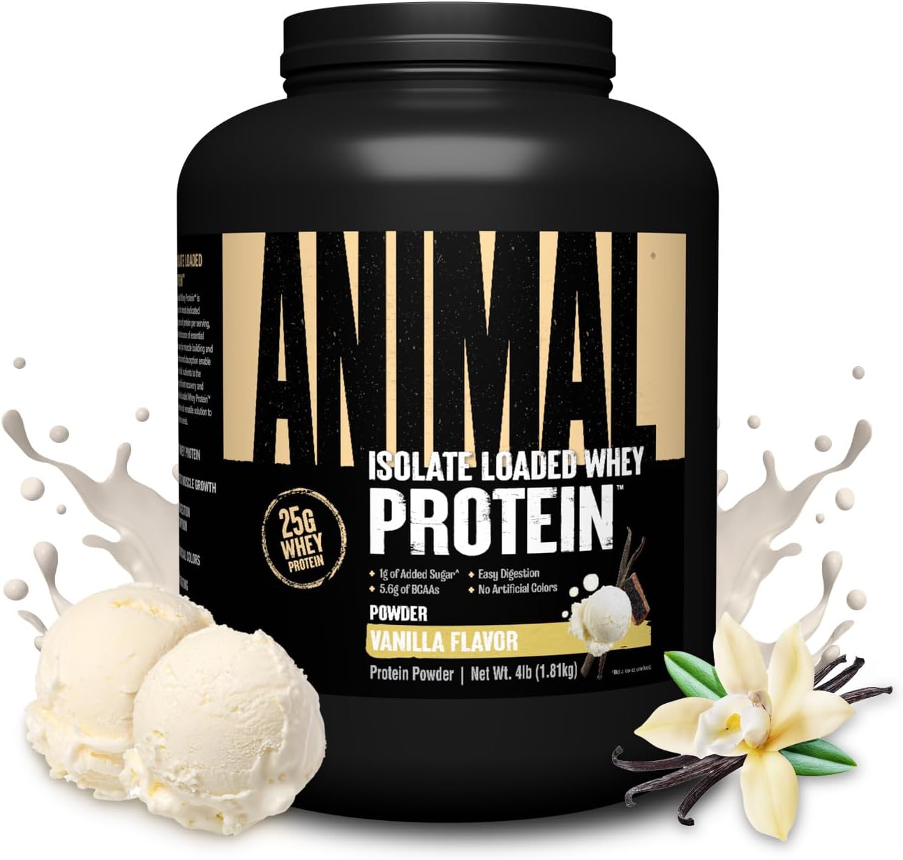 Animal Whey Isolate Protein Powder - Loaded for Pre & Post Workout Muscle Builder and Recovery with Digestive Enzymes for Men & Women - 25g Protein, Great Taste, Low Sugar - Chocolate 2 lbs