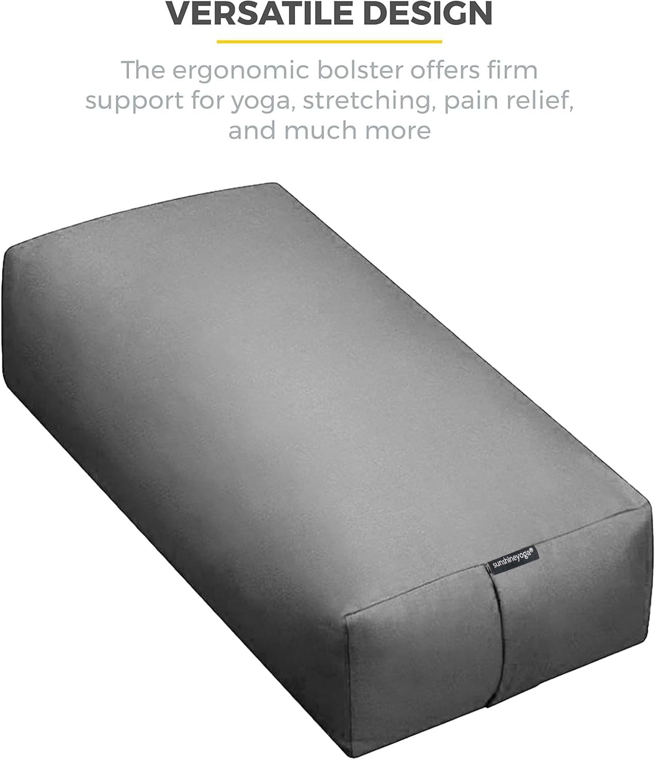Firm Large Yoga Bolster, 24x12x6in