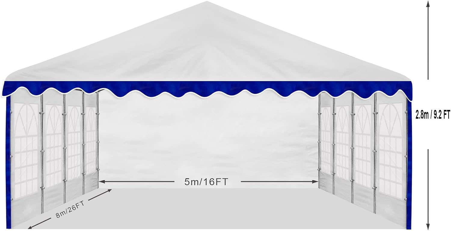 AMERICAN PHOENIX Party Tent 20x20 ft Heavy Duty Canopy Shelter for Wedding Event Fair with Fire Retardant Roof with Sidewalls and Windows White (20x20 - PE)