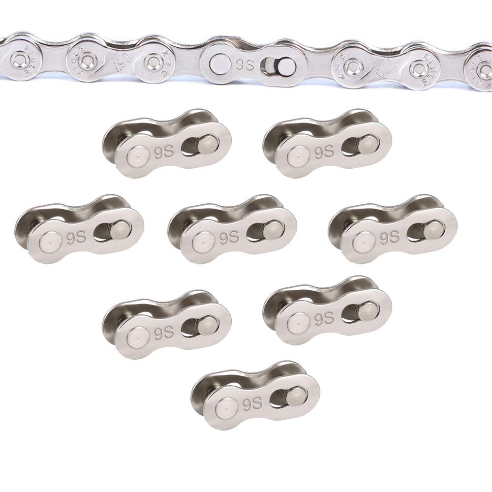 8 Pairs Reusable Bicycle Missing Link for 6, 7, 8, 9, 10,11,12 Speed Chain (11 Speed)