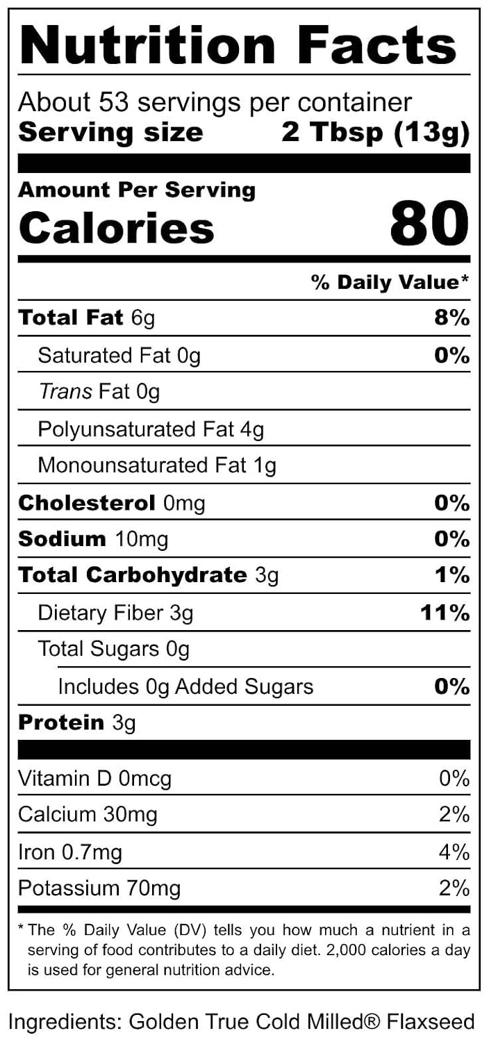 Premium Gold Whole Milled Flaxseed 24 oz, Gluten-Free, Non-GMO, Kosher, Fine Milled Flaxseed, High Fiber, Source of Omega-3, Plant-Based Protein