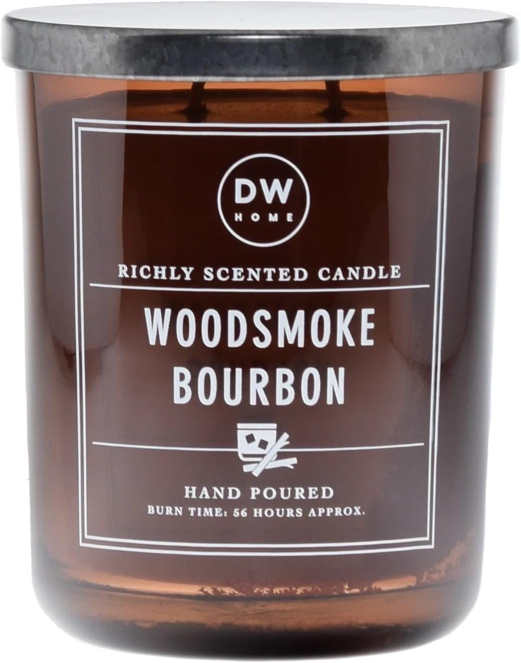 DW Home Warm Tobacco Pipe Scented Candles, 15 oz Large Double Wick Jar, Up to 56 Hour Burn Time, Strong Long Lasting Woodsy Fragrance, Gifts for Men & Women
