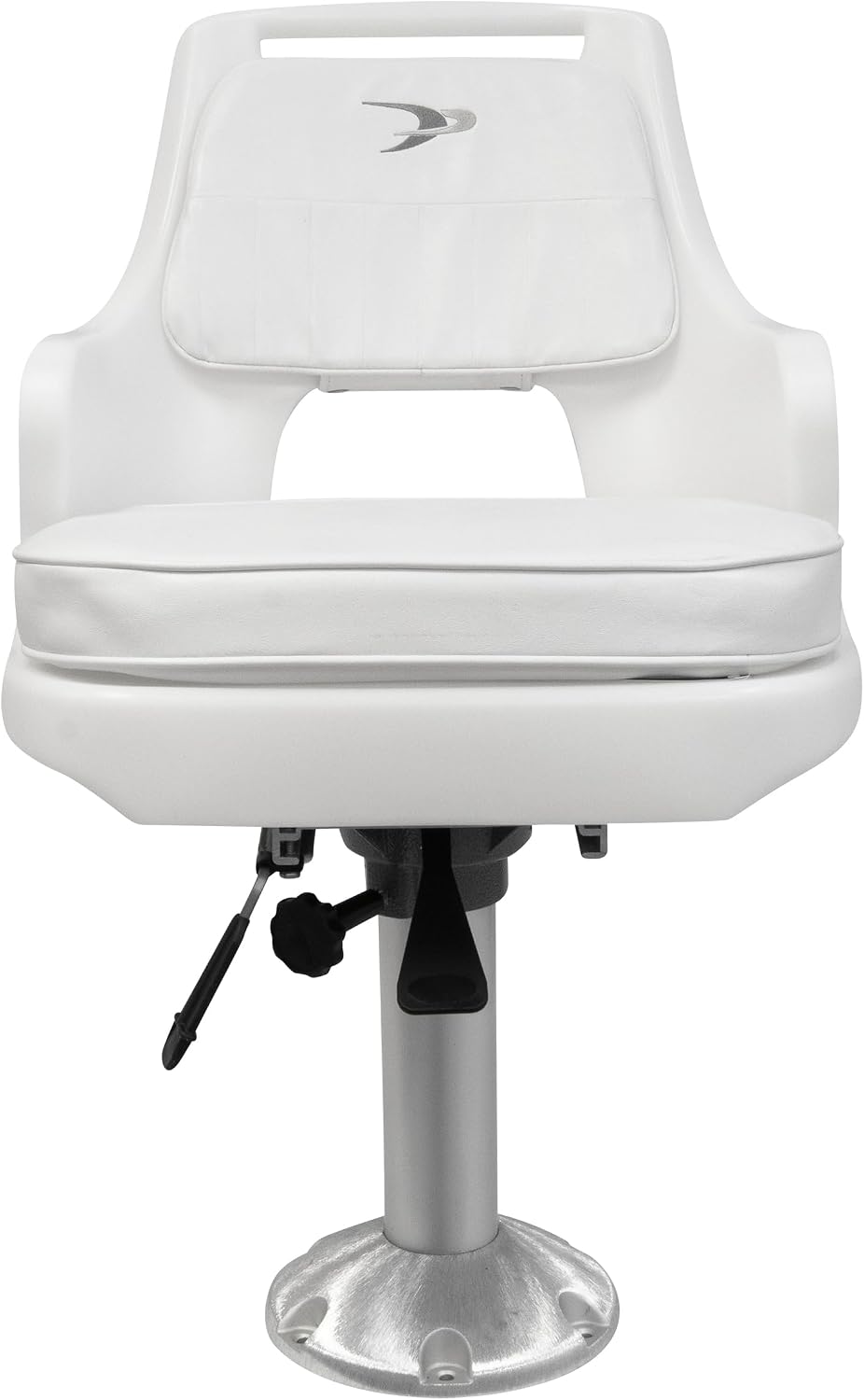 Wise 8WD015-710 Standard Pilot Chair with Cushions, Fixed Height Pedestal and Seat Slide | 28-oz marine vinyl snap-on cushions, 2-7/8 in aluminum post