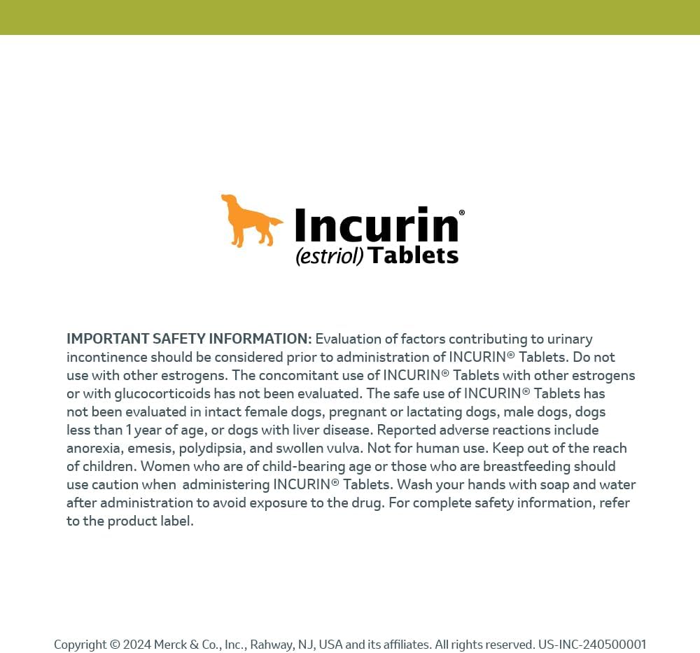 INCURIN (Estriol) Tablets for Dogs, 1-mg, 30 Tablets
