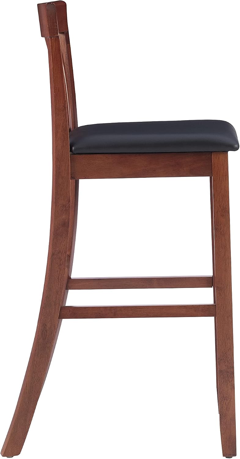 Linon Torino Collection Craftsman Counter Stool, 17.25"W x 19.5"D x 37"H, Black
