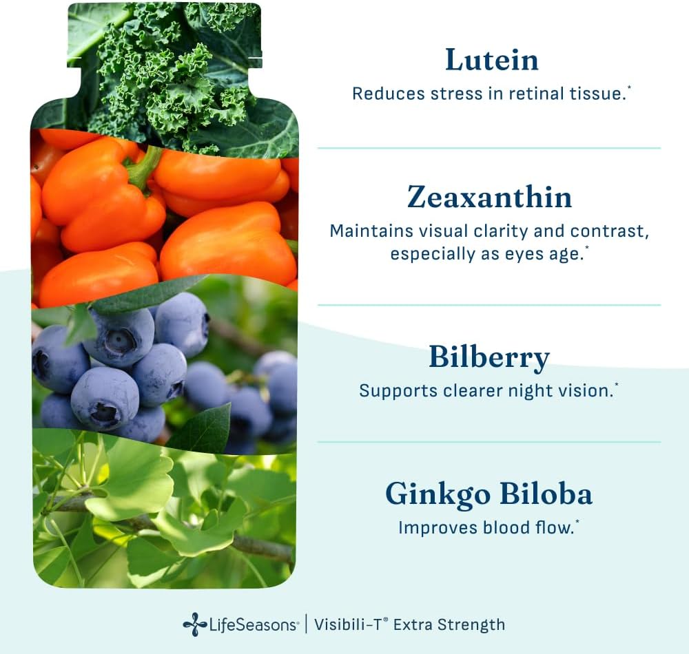 Visibili-T - Vitamin Supplement for Eye Health & Vision Support - Carrot Root, Chromium, Bilberry, Ginkgo Biloba, Grape Seed Extract, Lycopene, Vitamin A, Lutein & Zeaxanthin - 60 Capsules