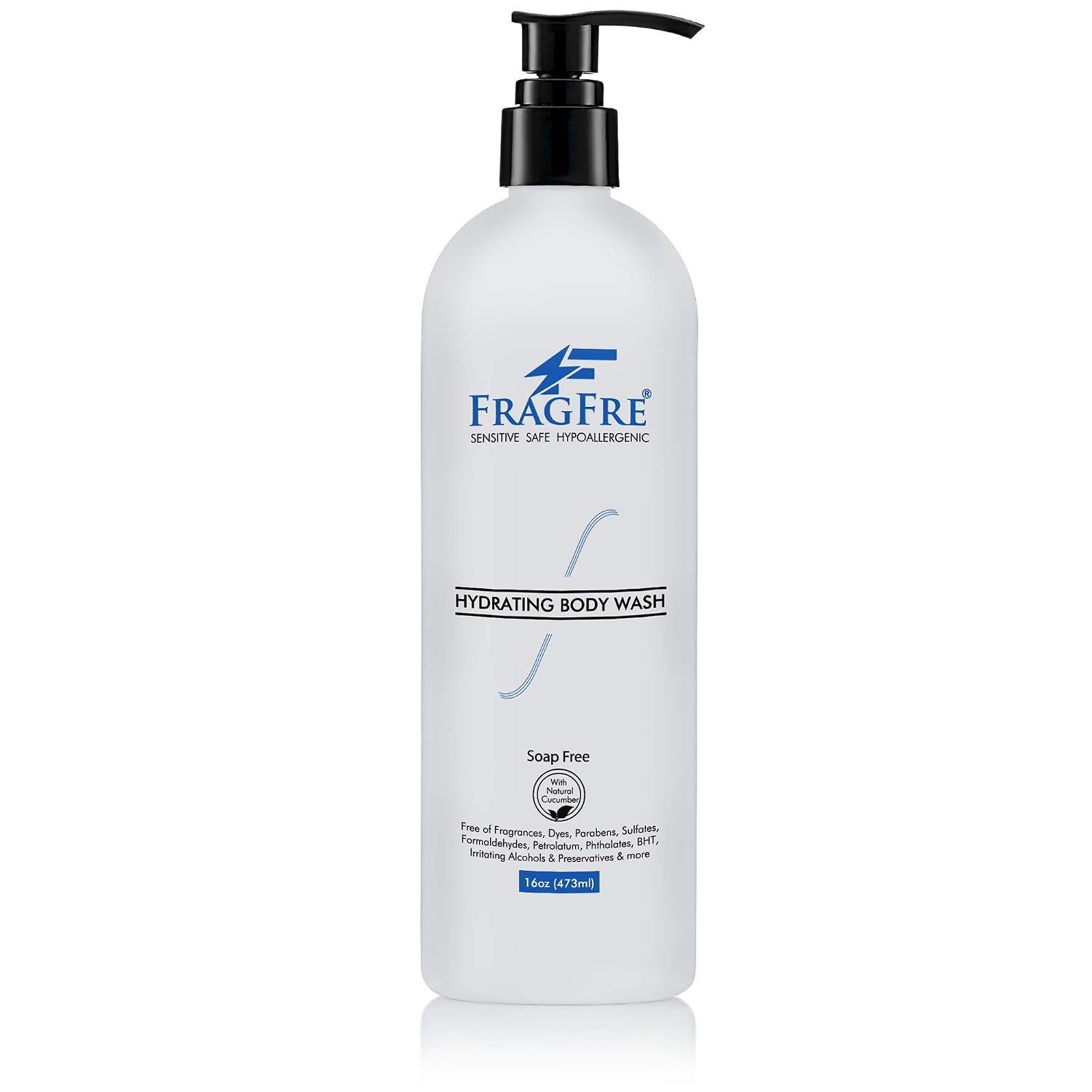 Sensitive Body Wash 16 oz - Paraben Free Sulfate Free Body Cleanser - Hypoallergenic for Delicate and Flaky Skins - No Synthetic Fragrance