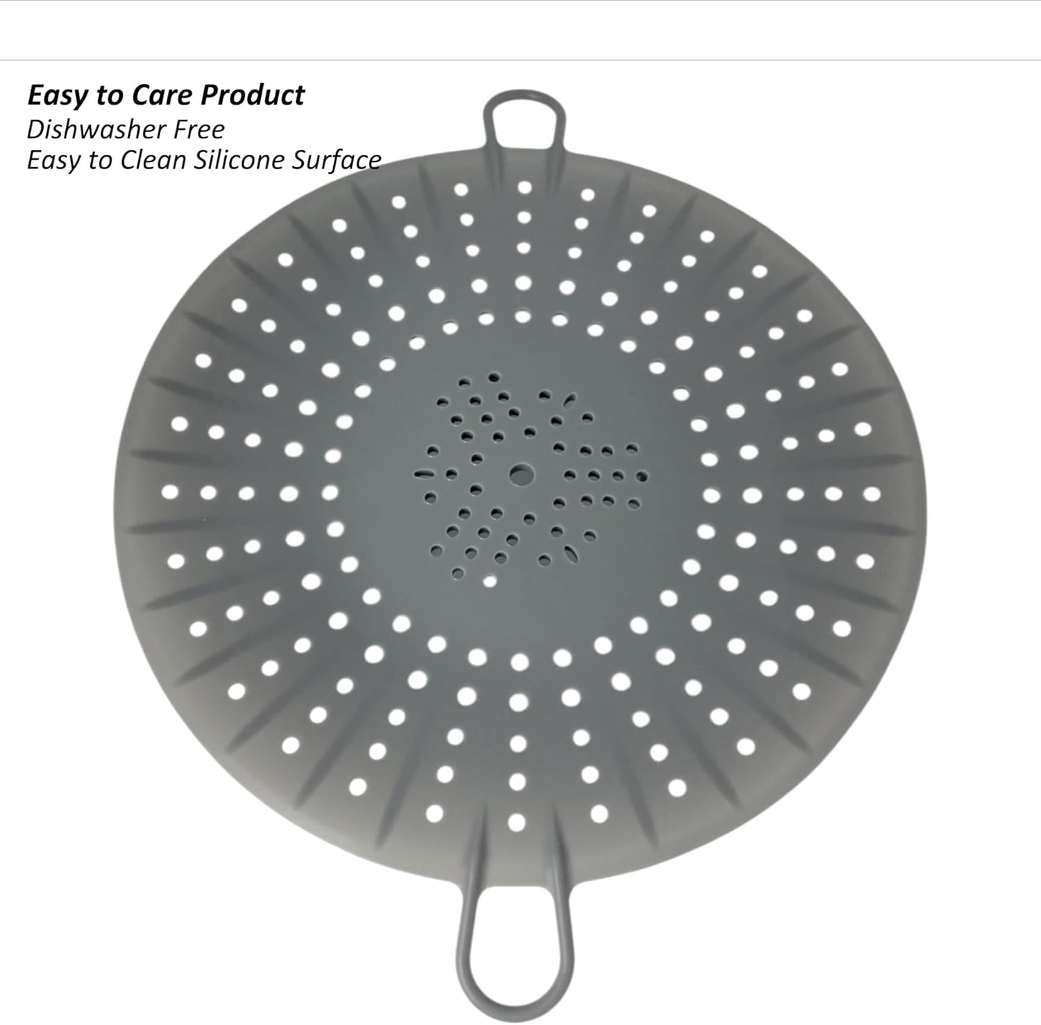 Korean Made Silicone Steamer Basket 10' Size, Silicone Steamer Insert for Pot Flexible Design (Gray) Stocking Stuffer