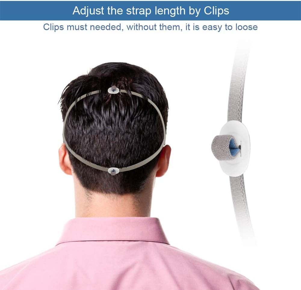 Iduola Replacement Headgear Straps for ResMed Airfit P10 Nasal Pillow Mask Holder Included 2 Super Elastic Straps & 4 Adjustment Clips