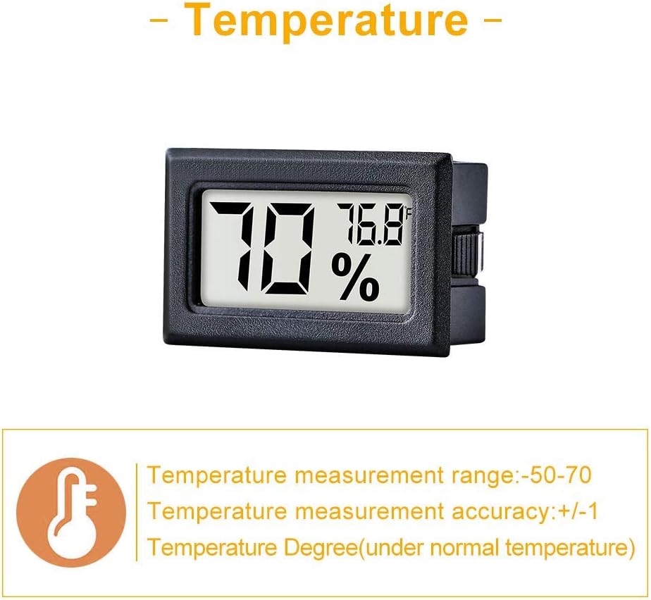 12 Pack Pgzsy Mini Small Digital Electronic Temperature Humidity Meters Gauge Indoor Thermometer Hygrometer LCD Display Fahrenheit (℉) for Humidors