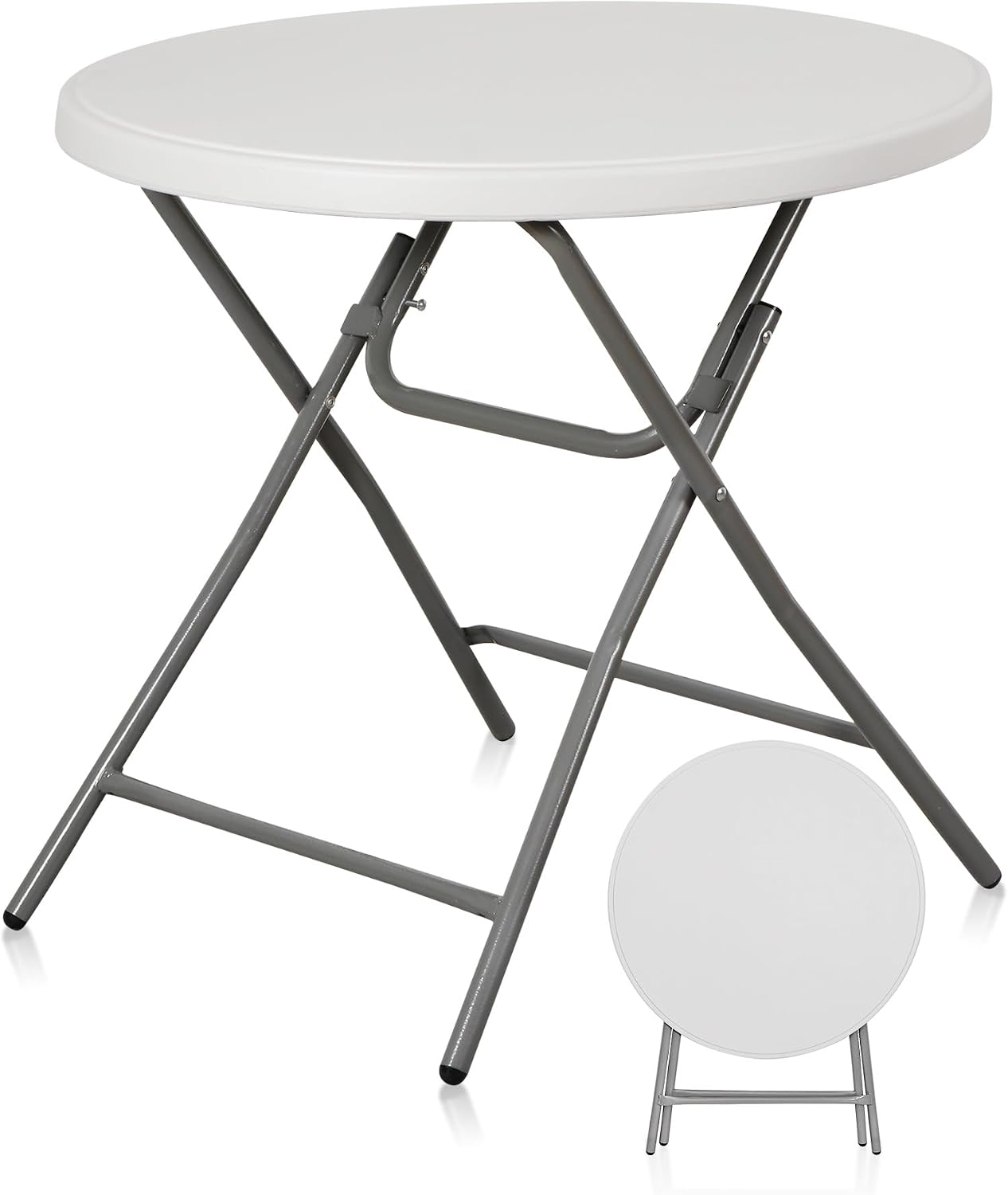 SUPER DEAL 6FT Folding Table for Indoor Outdoor, Portable Heavy Duty Fold-in-Half Plastic Dining Picnic Party Camping Table with Carrying Handle