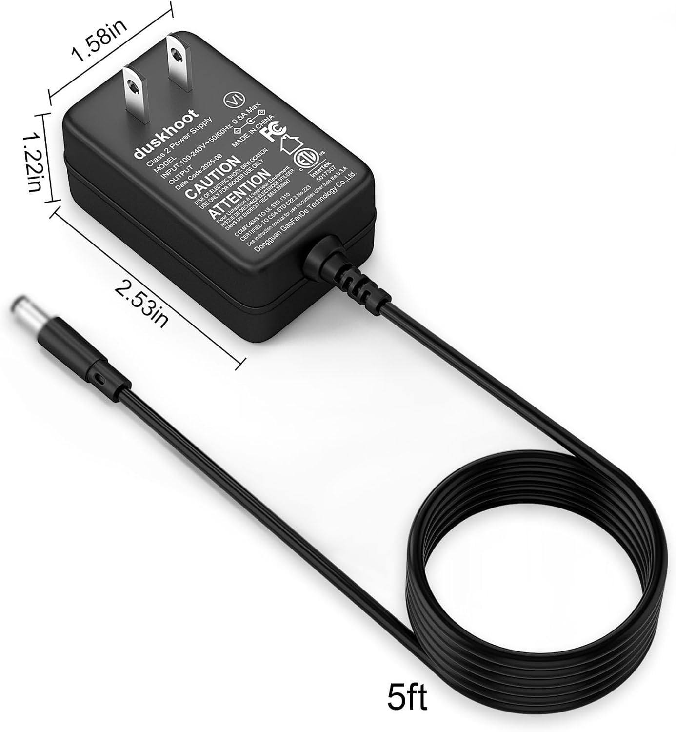 AC Adapter for Charging Arcade1up GAL-C-10177 Retro Tabletop | Galaga 88 Counter-Cade Countercade Video Game Machine Arcade 1up Arcade 1 up 5VDCPSU