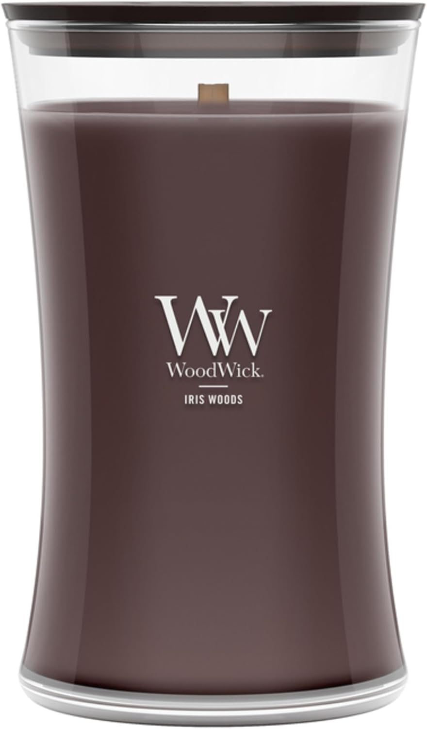 WoodWick Fireside Holiday Candle Gifts for Women and Men, 9.7 oz Medium Hourglass Candle with Crackling Wick