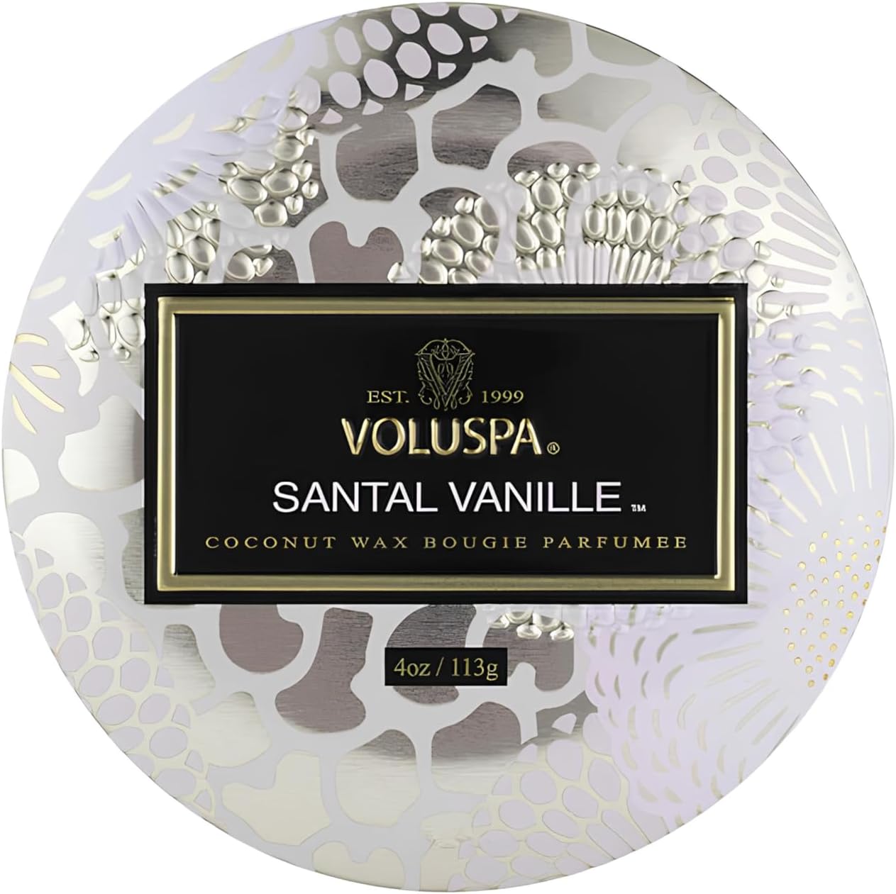 Voluspa Baltic Amber Candle | Mini Tin | 4 Oz. | 25 Hour Burn Time | Coconut Wax for a Cleaner Burn