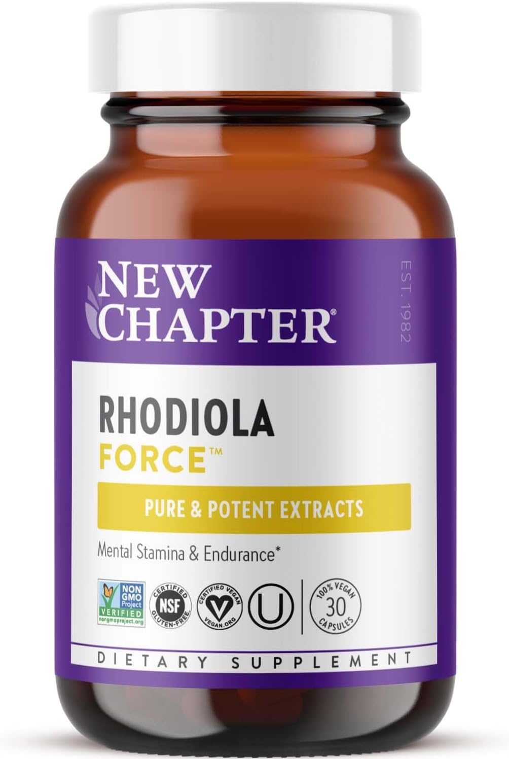 New Chapter Rhodiola Force 300mg with Potent Vegan Rhodiola for Mental Focus & Stamina