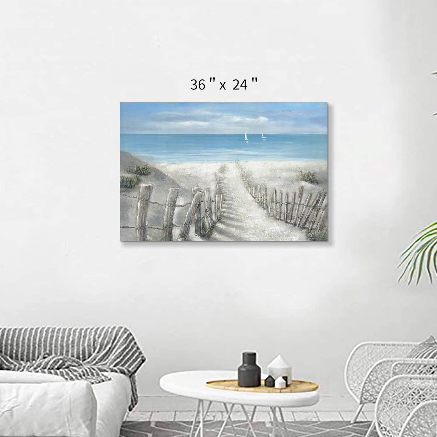 Hardy Gallery Ocean Wave Canvas Wall Art Coastal Decor 16x11 Inch
