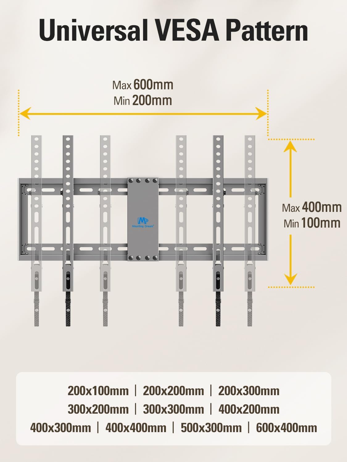 Mounting Dream Tilting TV Wall Mount for Most 37-90 Inch TVs up to 132lbs | Low Profile TV Mount Fits 16", 18", 24" Studs, Max VESA 600x400mm, Wall Mount TV Bracket with Quick Lock & Release, MD2268-LK