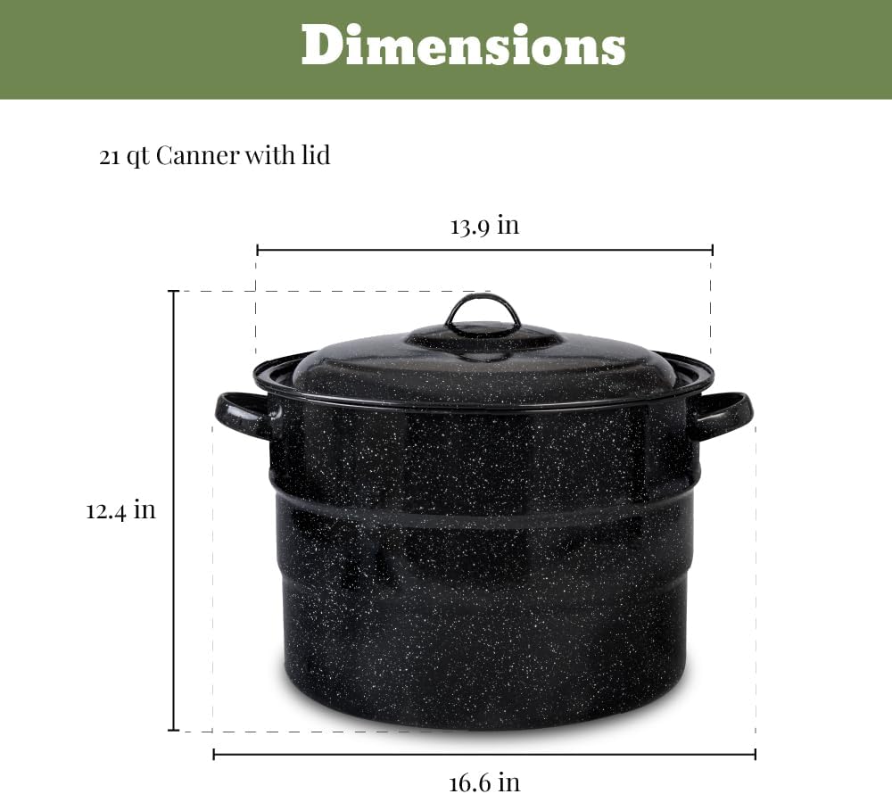 Granite Ware 8 Piece Enamelware Water bath canning Pot with Canning kit and Rack. Canning Supplies Starter Kit