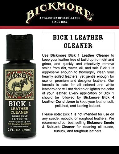 Bickmore Bick 1 Leather Cleaner 8 oz | Cleans dirt, oil, sweat, salt and water stains from all colored, white and black leather.