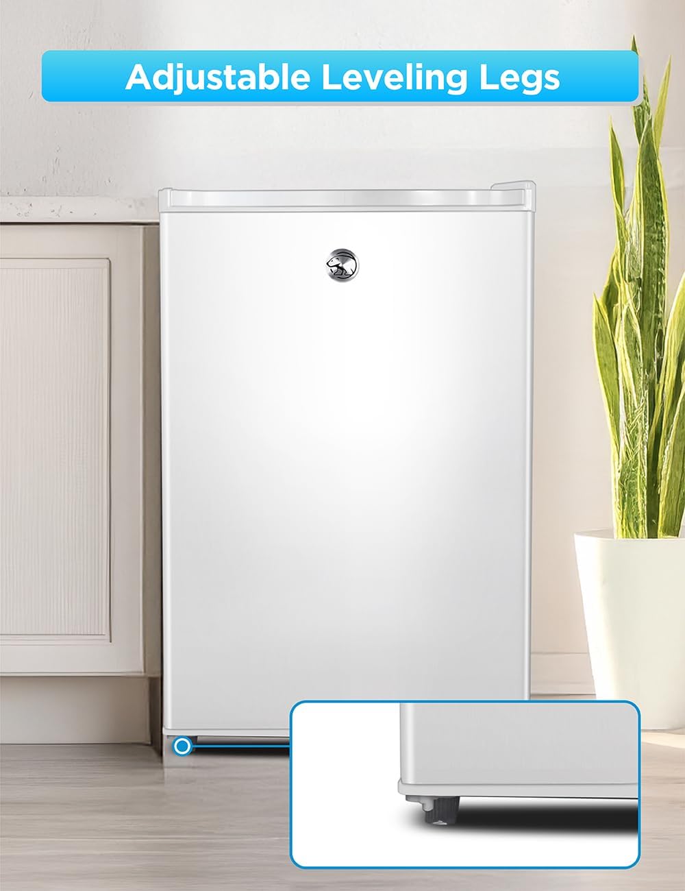 Commercial Cool Upright Freezer, Stand Up Freezer 5 Cu Ft with Reversible Door, White