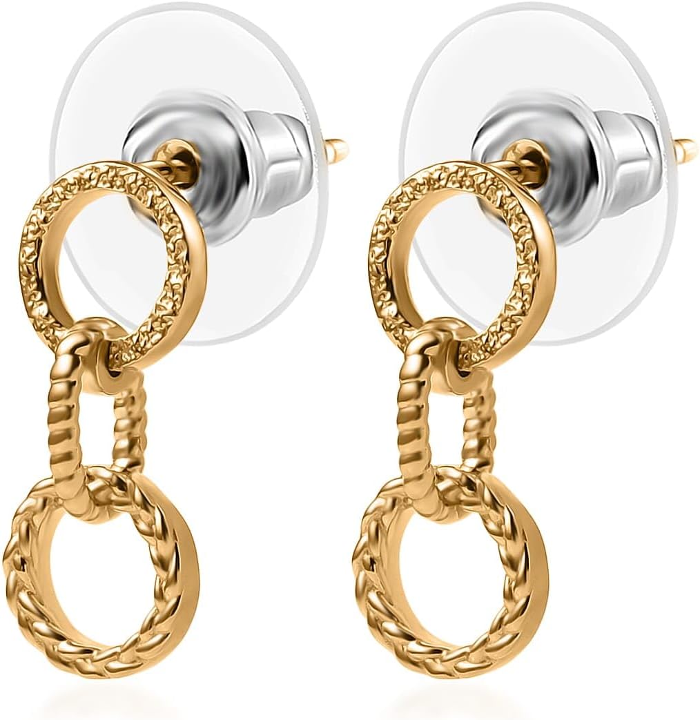 Shop LC Earrings in 18K Vermeil Yellow Over Sterling Silver 2.35 Grams