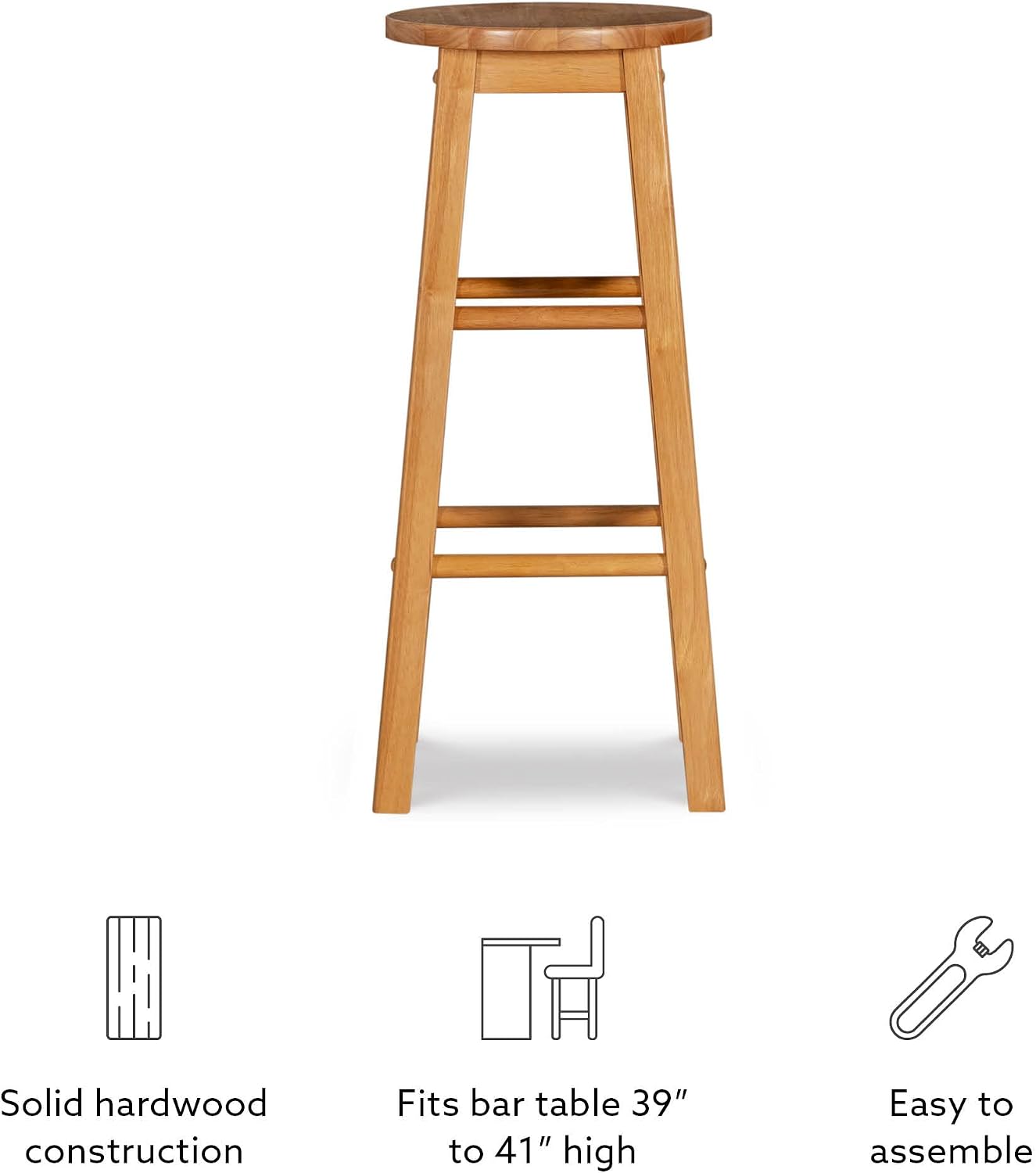 Linon 29-Inch Barstool With Round Seat