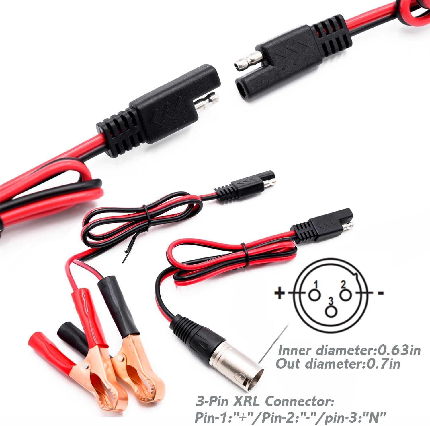 Unocho 24V 5A Battery Charger Maintainer 4-Stage Smart Lead-Acid Charger with 3-Pin XLR Connector Power Switch and LED Display for Wheelchairs Mobility Scooters AGM Gel SLA VRLA