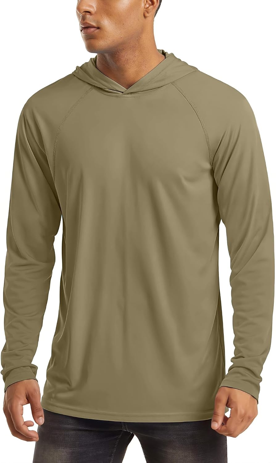 MAGCOMSEN Men's Hooded UPF 50+ Sun Protection T Shirts Long Sleeve Athletic Fishing Shirts Rash Guards